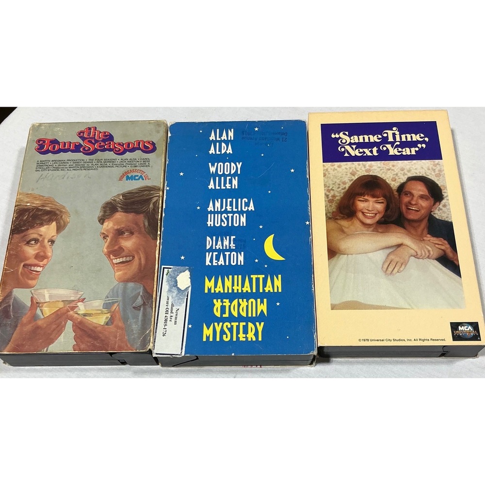 Vintage VHS Movie Lot Alan Alda Woody Allen Four Seasons Same Time Next Year